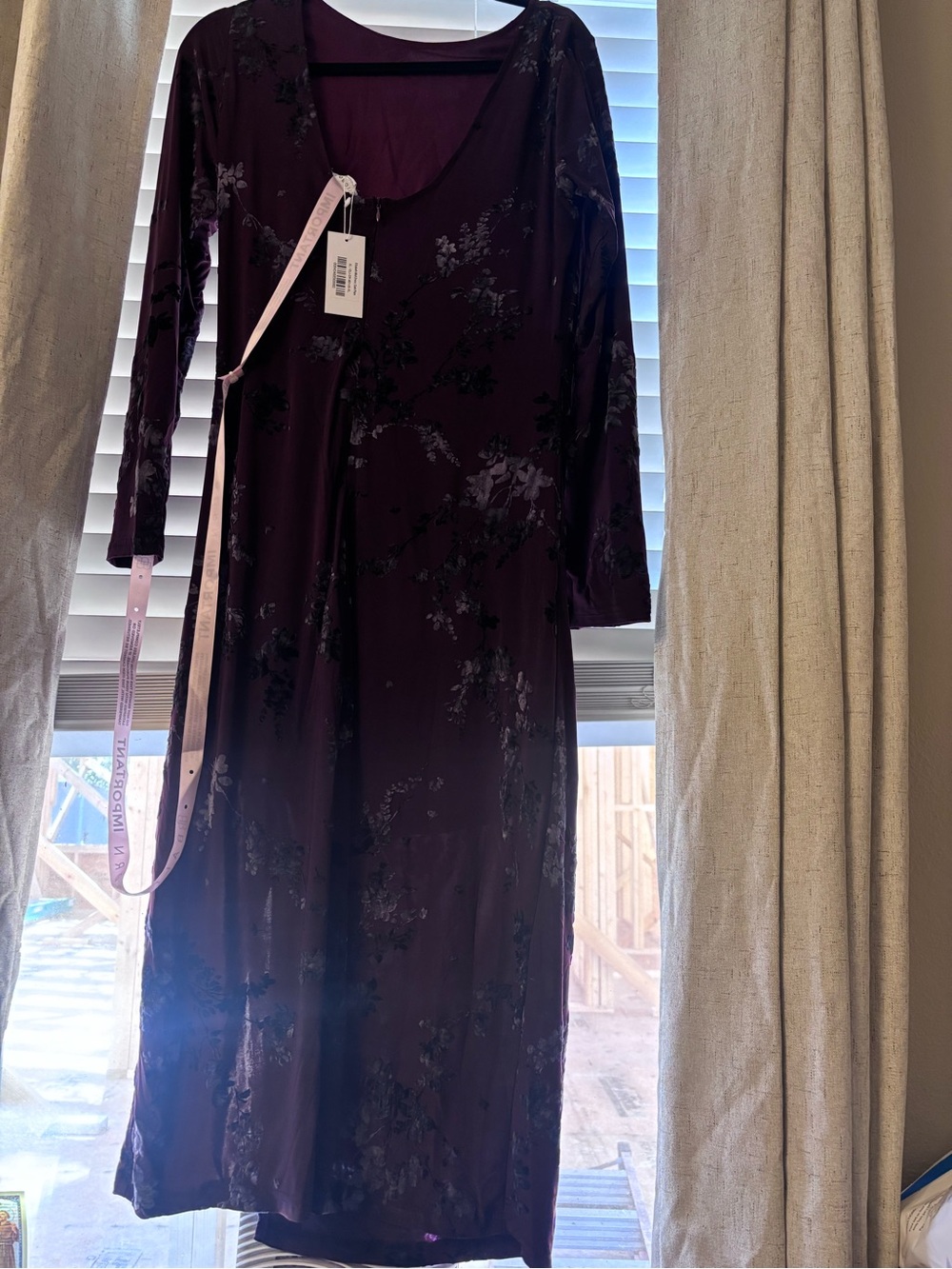 NWT Elizabeth Midi Dress Dark Plum XL - Picture 4 of 5